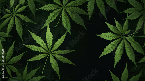 Realistic cannabis leaf background,Generative.Ai