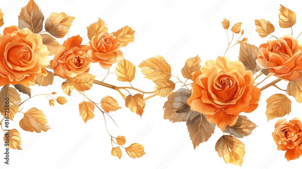 Orange roses on white background Orange roses on white background