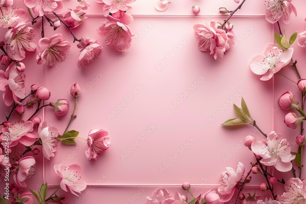 Fototapeta premium frame of some flowers in the corner 