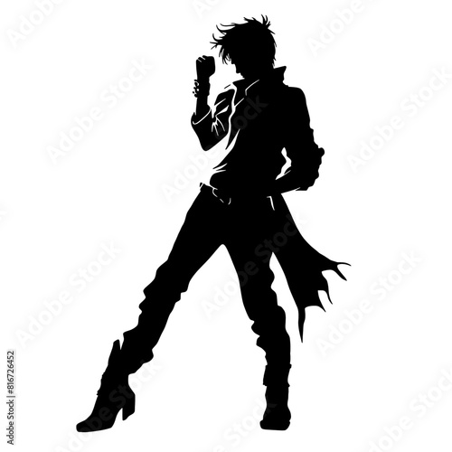 Heroic Stance: Dynamic Silhouette of a Daring Adventurer, Essential for Dungeons & Dragons Adventures! Perfect for Character Portraits, Campaign Posters, and Tabletop Epics. Ignite Your Quest