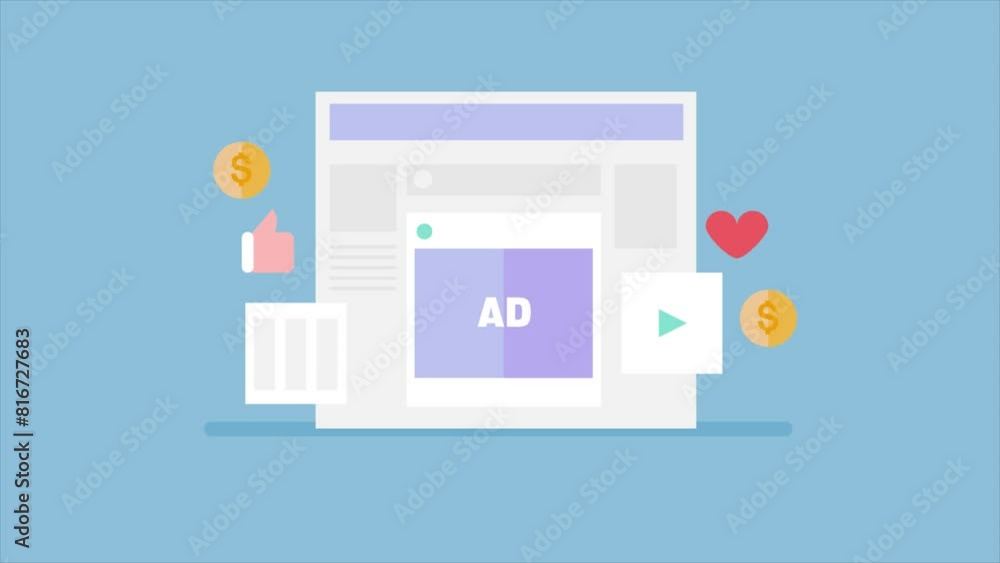 Social media advertising campaign, Social media paid likes, share, reactions, Brand advertising on social network, animation video clip Social media advertising campaign, Social media paid likes, share, reactions, Brand advertising on social network, animation video clip