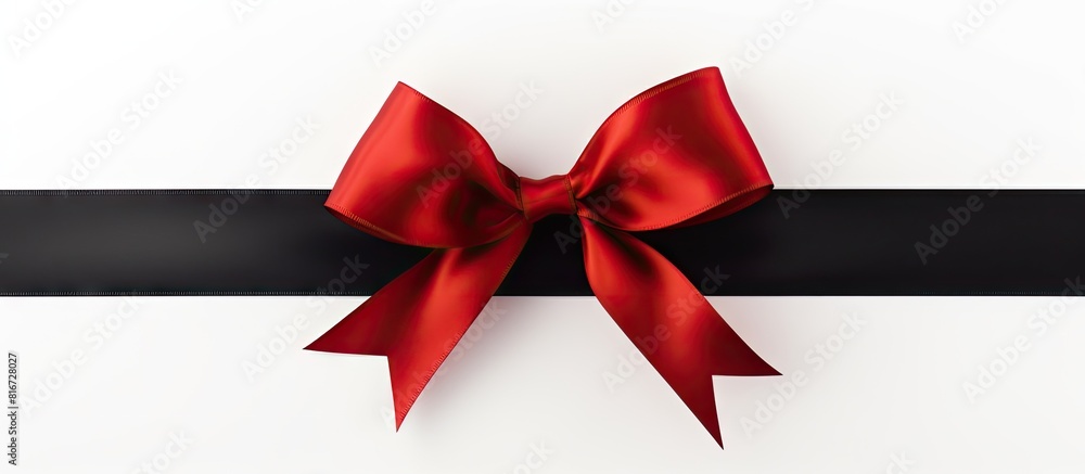 A single gift bow featuring three horizontal black ribbons set against a white backdrop providing ample space for additional images A single gift bow featuring three horizontal black ribbons set against a white backdrop providing ample space for additional images