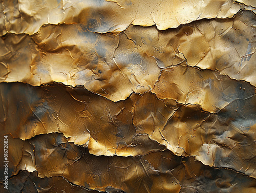 Golden Crumpled Foil Texture