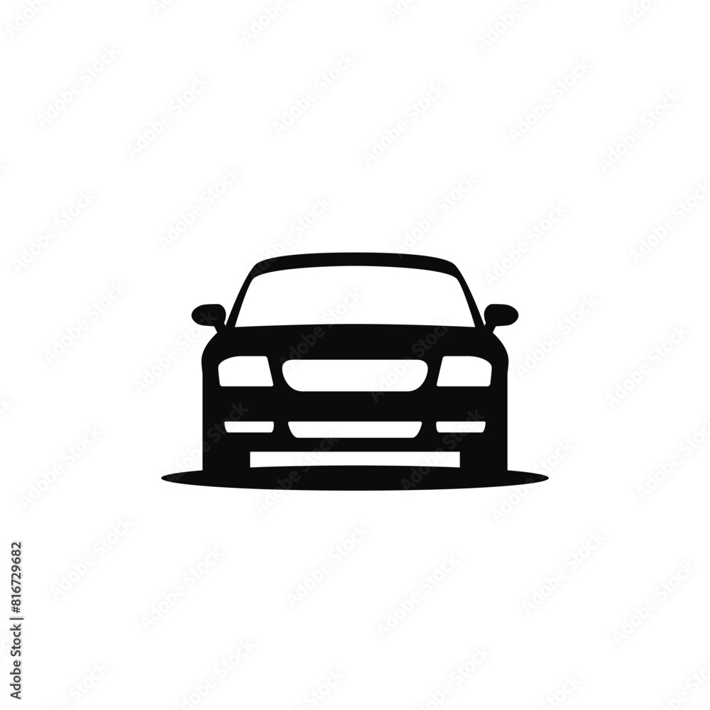 Car silhouette icon. Front view. Vector illustration Car silhouette icon. Front view. Vector illustration