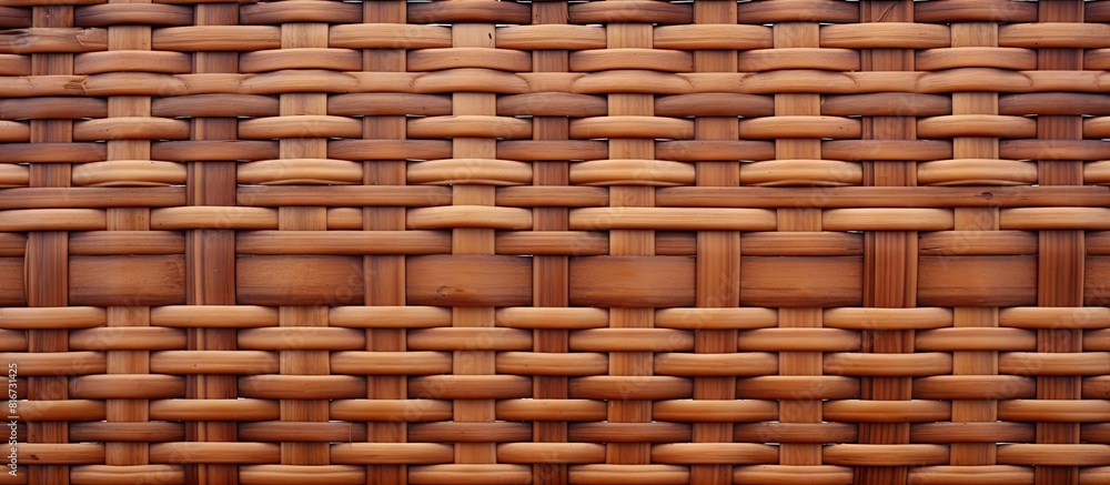 A stunning brown wicker fence provides a captivating background in the close up copy space image A stunning brown wicker fence provides a captivating background in the close up copy space image