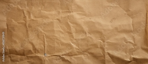 A rough and wrinkled copy space image featuring a beige brown paper background