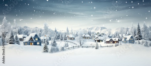 Snow covered Christmas scene with copy space image