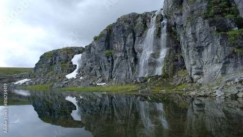 Waterfall in the mountains in norway.