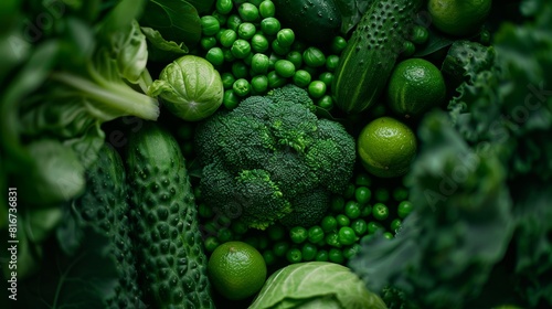 Top view of assorted fresh vegetables for a colorful and appetizing food advertisement backdrop