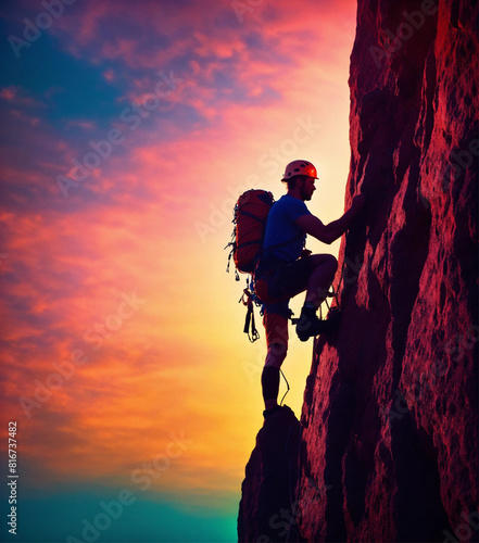 rock climber silhouette