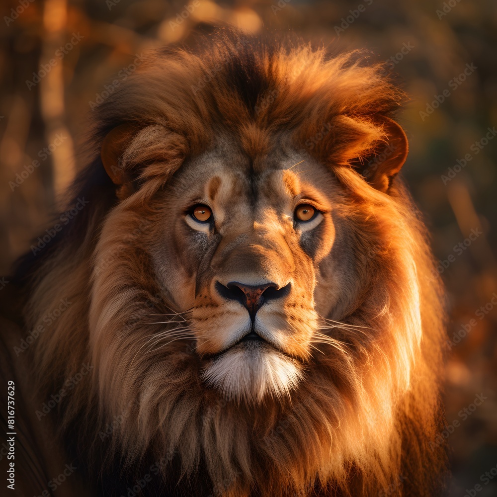 Naklejka premium portrait_of_a_majestic_lion