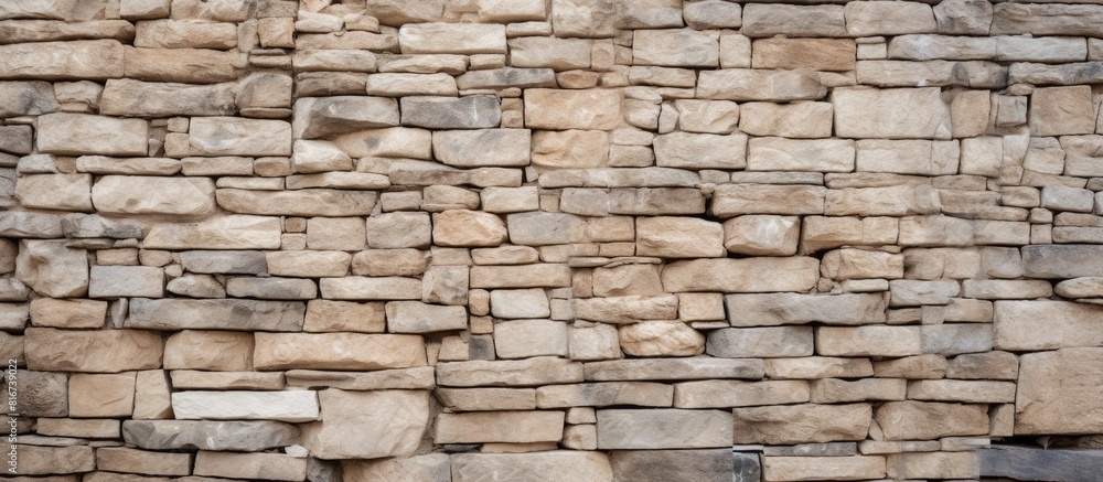 Obraz premium A background of a wall made of stones with a textured appearance suitable for including copy space in an image