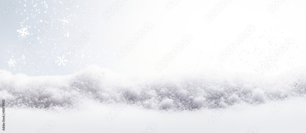Snow on a white background with copy space image