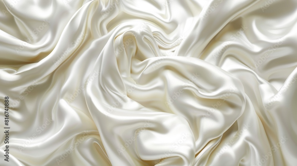 3D realistic illustration of a yogurt, milk, or cream surface. Abstract background made out of soft silk, yoghurt, dairy products, or cosmetic creams. 3D realistic illustration of a yogurt, milk, or cream surface. Abstract background made out of soft silk, yoghurt, dairy products, or cosmetic creams.