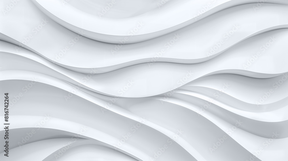 Obraz premium Simple wavy abstract background. White wall texture. High quality photo. Place for text, advertising, background for banner