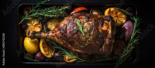Top view of an oven baked l...