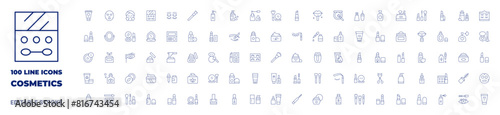 100 icons Cosmetics collection. Thin line icon. Editable stroke. Cosmetics icons for web and mobile app.-1