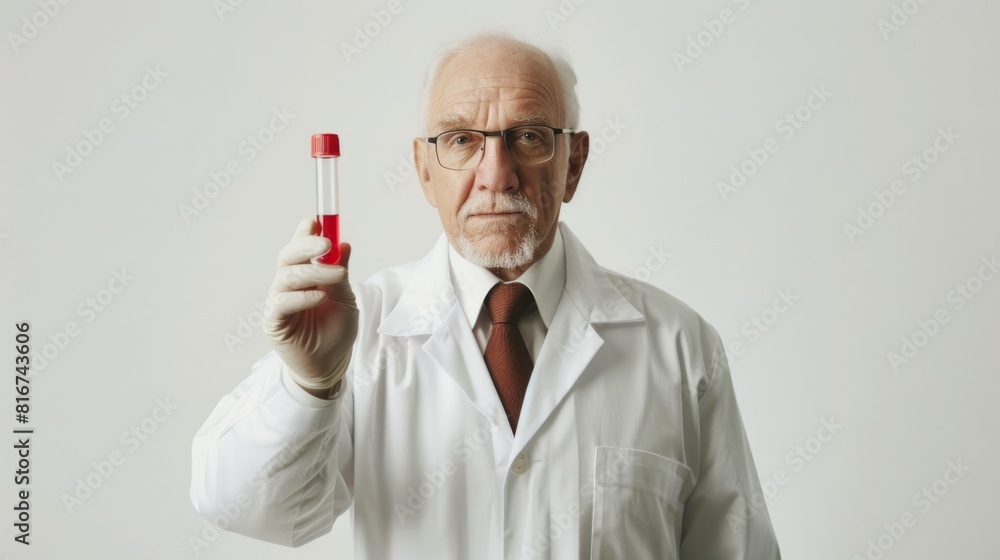 A Senior Doctor with Test Tube A Senior Doctor with Test Tube