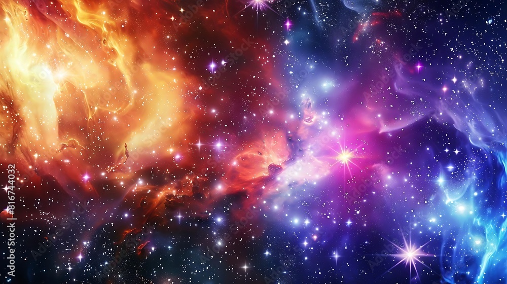 The image is an abstract painting of a space nebula The image is an abstract painting of a space nebula