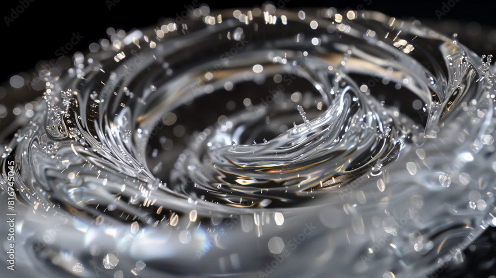 Mesmerizing Swirl of Glittering Water in Monochrome Mesmerizing Swirl of Glittering Water in Monochrome