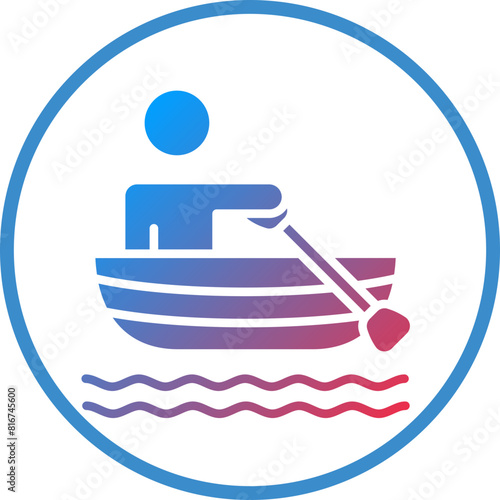 Vector Design Rowing Boat Icon Style