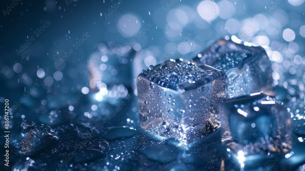 Crystal clear ice cubes as background, top view. Crystal clear ice cubes as background, top view.