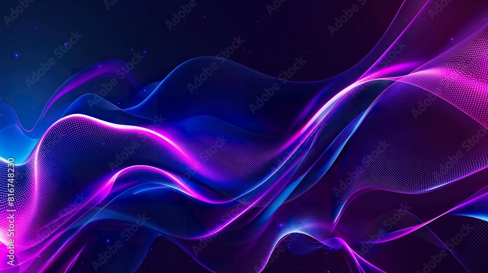 Waves of purple and blue swirl together in a mesmerizing abstract background. Waves of purple and blue swirl together in a mesmerizing abstract background.
