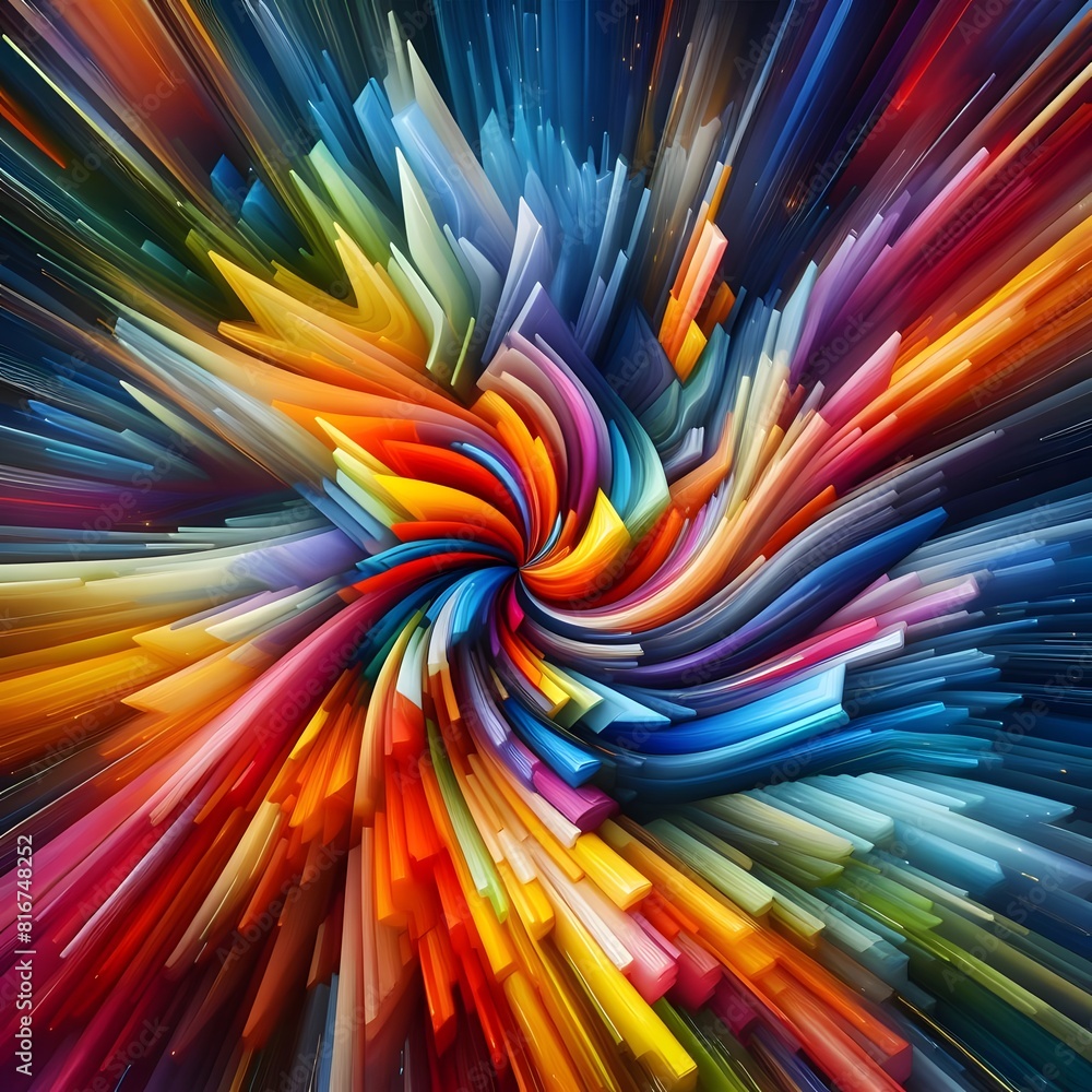 Vibrant Vertex abstract colorful shapes swirling and converging in a radiant display Vibrant Vertex abstract colorful shapes swirling and converging in a radiant display