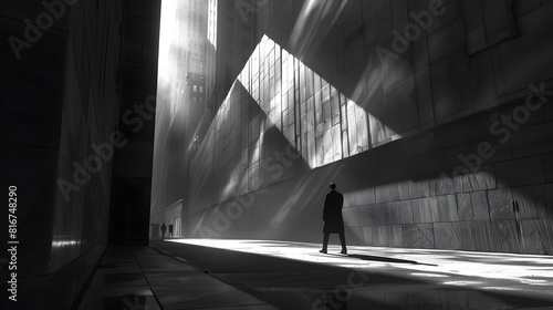 silhouette of a person in a tunnel