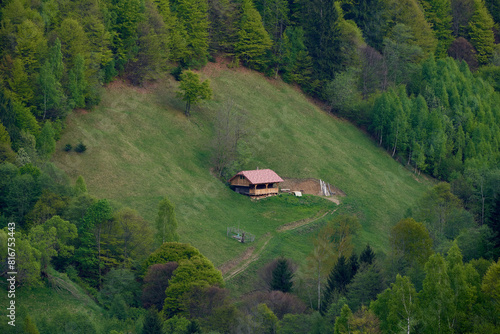 Mountain hut on a steep incline