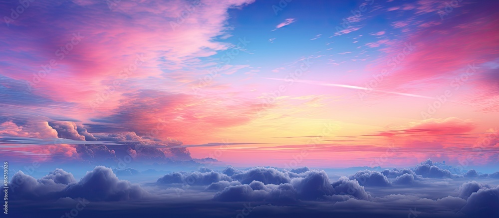 Fototapeta premium Vivid color of sky in the lately evening for background texture. copy space available