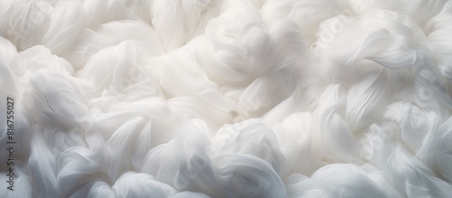 A visually appealing image with a copy space that showcases the intricate texture of white cotton