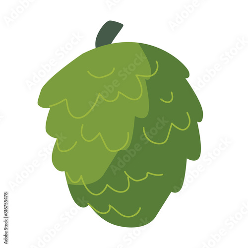 Whole soursop fruit vector illustation, gambar buah sirsak or sirsat icon, guanabana or graviola image isolated on white background, annona muricata clipart