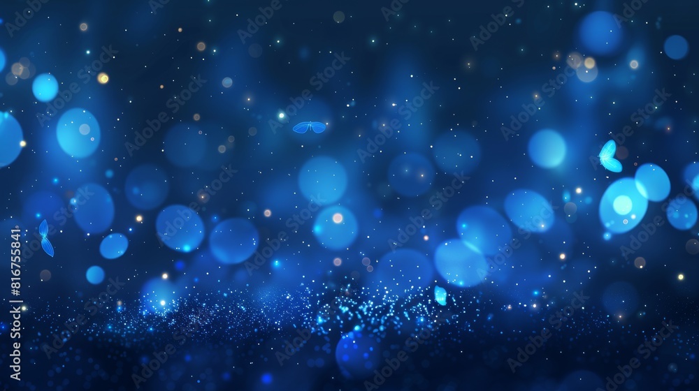 The image consists of blue fireflies glowing on a dark transparent background. Modern realistic images of abstract neon lights sparkling, magic dust particles texture, and mysterious stars shimmering The image consists of blue fireflies glowing on a dark transparent background. Modern realistic images of abstract neon lights sparkling, magic dust particles texture, and mysterious stars shimmering