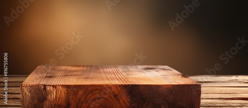 Chopping cutting board block on wooden texture background. copy space available