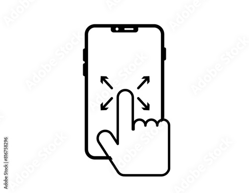 スマホを操作するイラスト　拡散