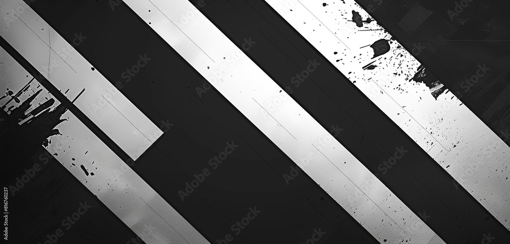 Naklejka premium Clean black-white design abstract disruptions, minimalist.