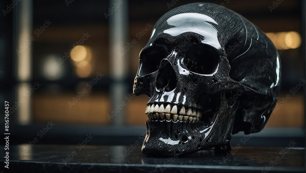 Human skull made out of carbon fibre Human skull made out of carbon fibre