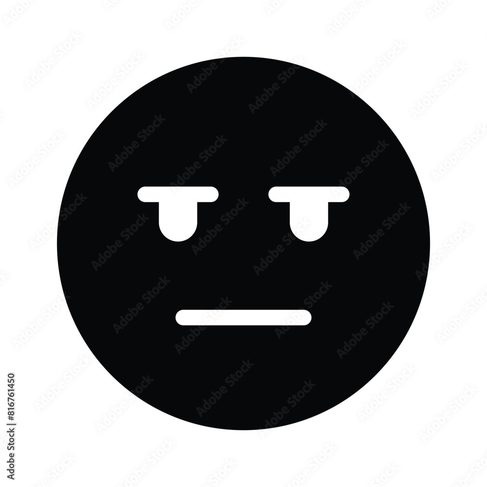 Bored face expression, icon of bored emoji, premium vector Bored face expression, icon of bored emoji, premium vector