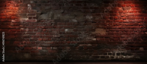 old brick wall for texture or background dark red color architectural elements as a brick filled frame. copy space available