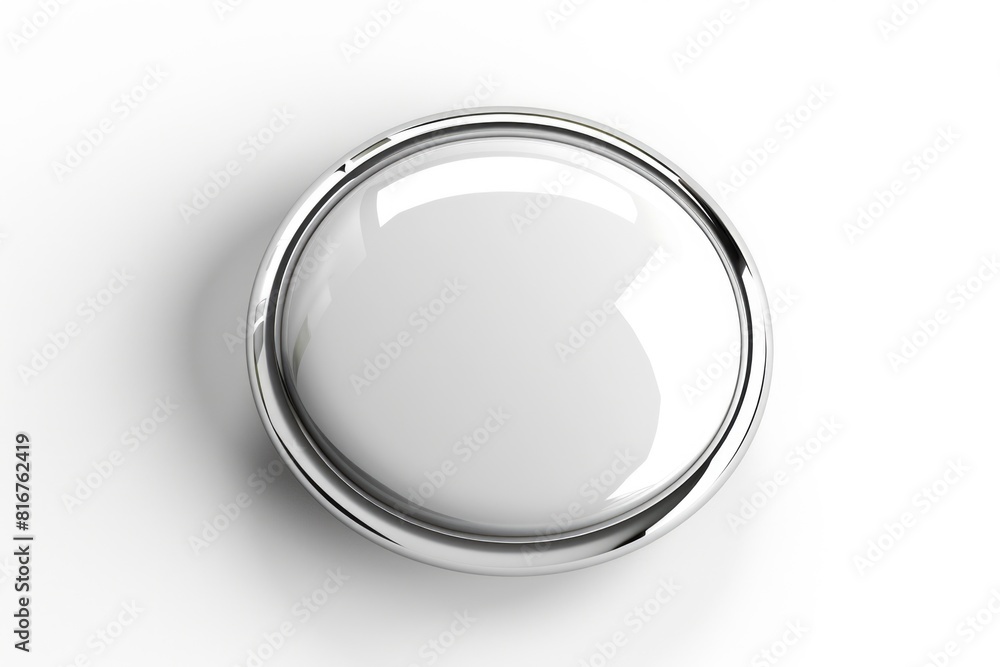 A simple white button on a white surface. Suitable for various design projects A simple white button on a white surface. Suitable for various design projects