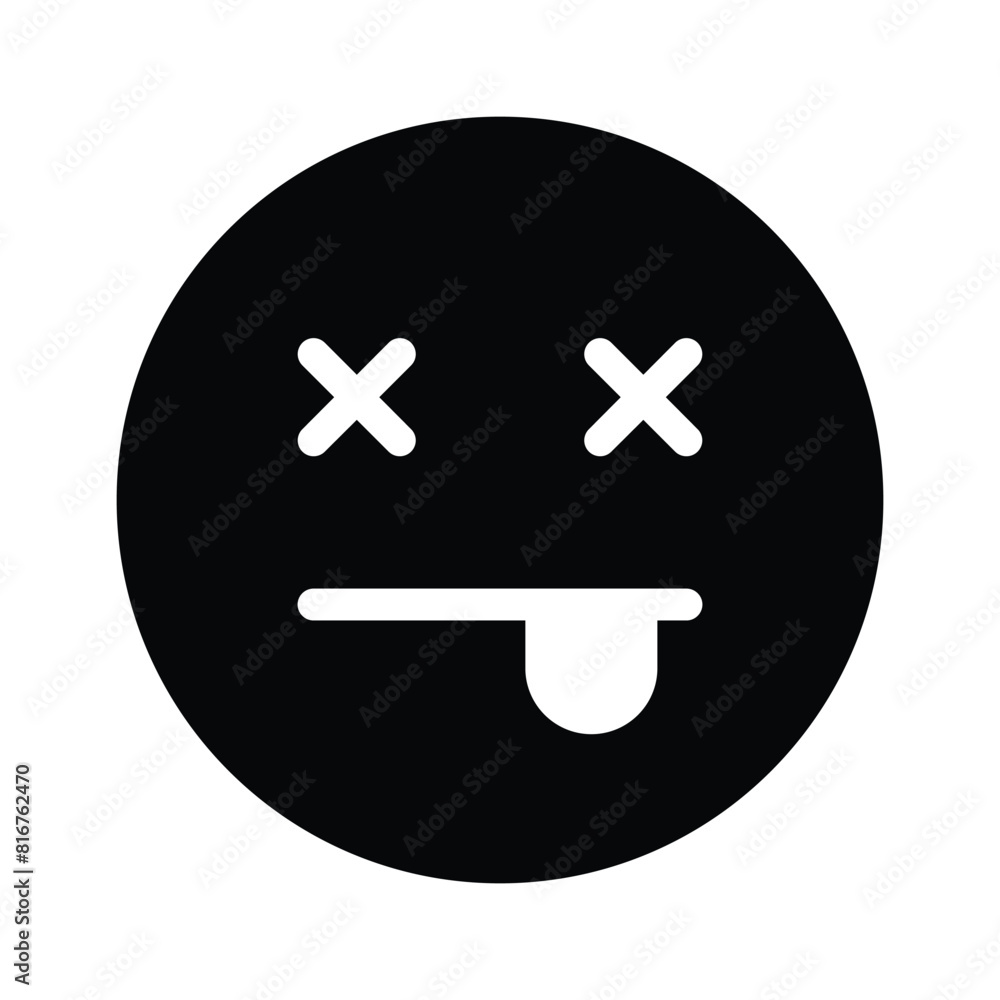 Fototapeta premium Dead face emoji vector design, premium vector