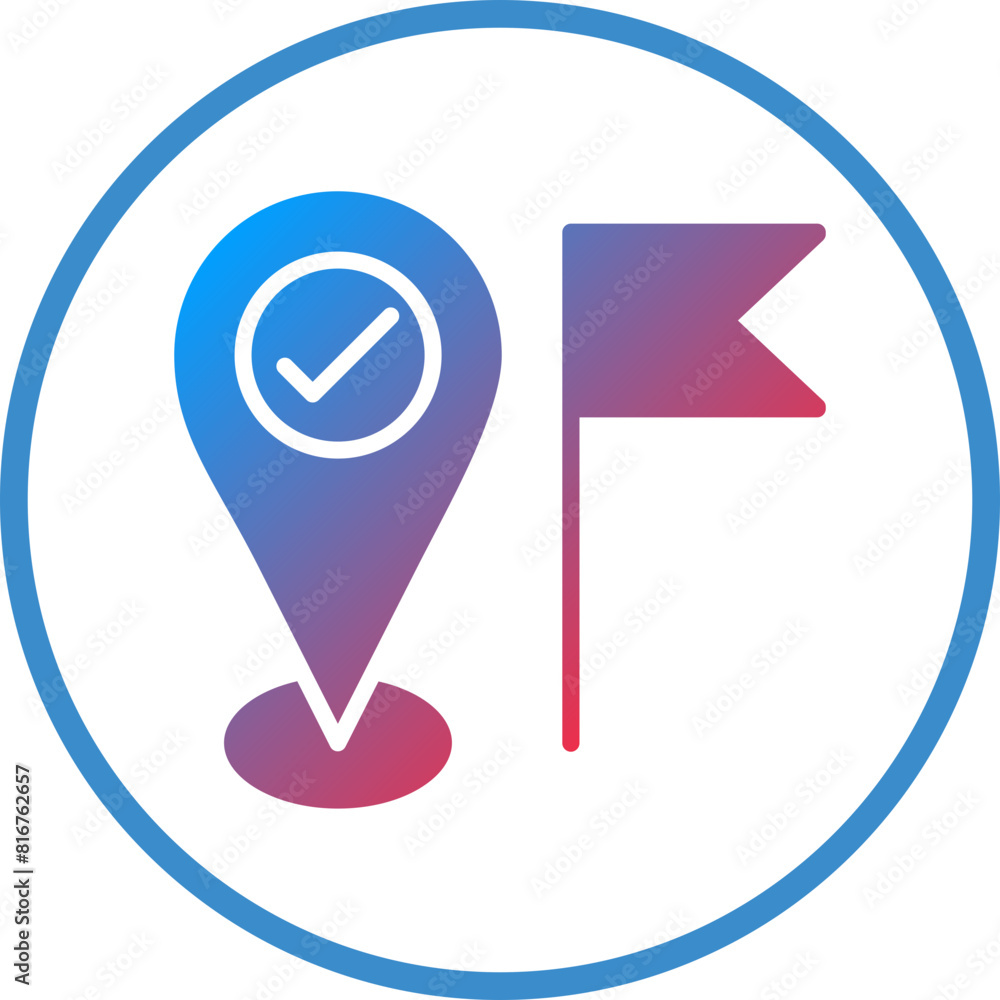 Vector Design Arrived Destination Icon Style