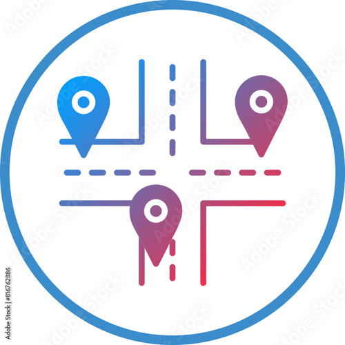 Vector Design Multiple Destinations Icon Style