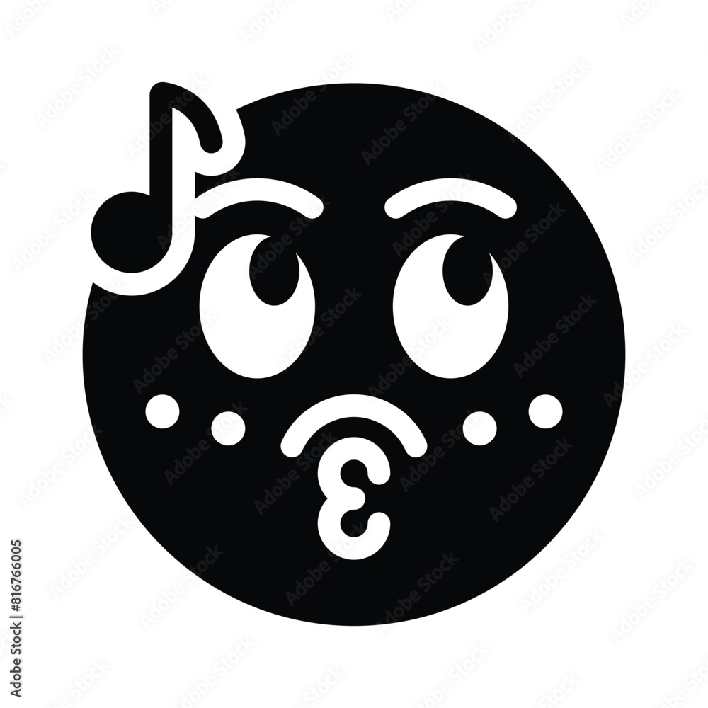 Fototapeta premium Have a look at this creative whistle emoji vector design