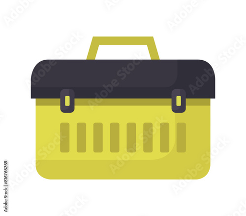 a yellow picnic basket filled with picnic food vector art illustration