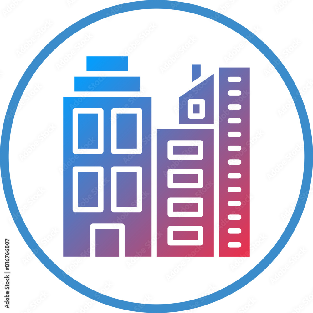 Vector Design Cityscape at Dusk Icon Style Vector Design Cityscape at Dusk Icon Style