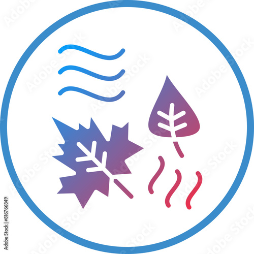 Vector Design Leaf Fluttering in Wind Icon Style