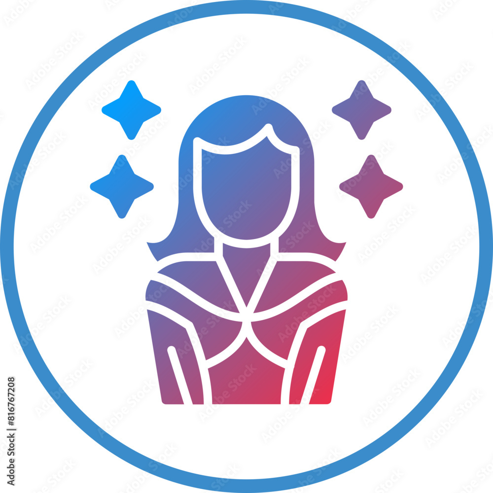 Vector Design Model Female Icon Style Vector Design Model Female Icon Style