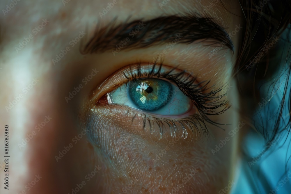Macro shot capturing the unique patterns and colors of a human iris Macro shot capturing the unique patterns and colors of a human iris